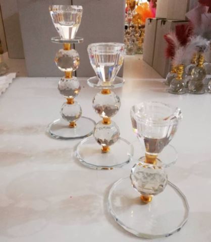 3 Piece Thin Candle Holder Gold