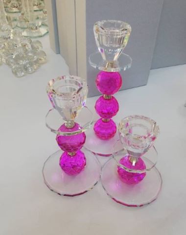 3-Piece Luxury Candle Holder - Pink