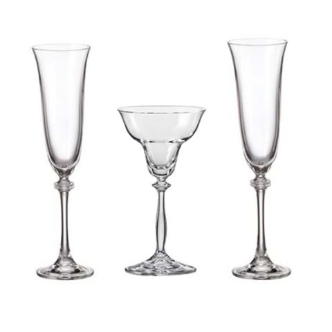 Crystalex Angela Lamour 190 ml Champagne Glass and Candlestick Set - Bohemia Crystal