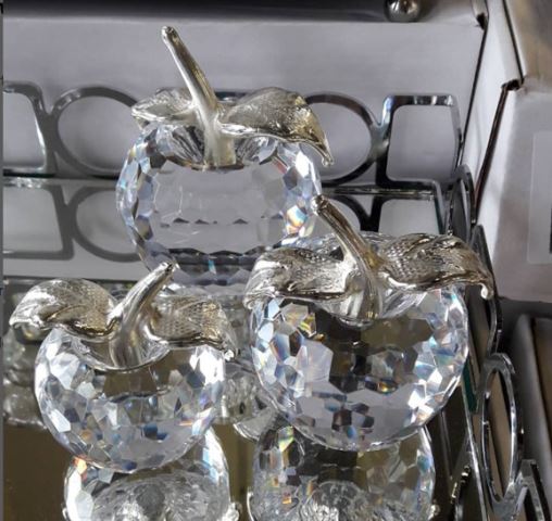 Crystal Handcrafted Apples Silver