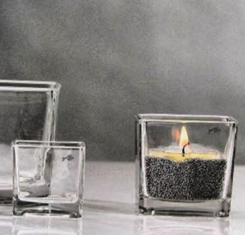 Candle Holder - Cornered Glass - 6x6 8x8 10x10