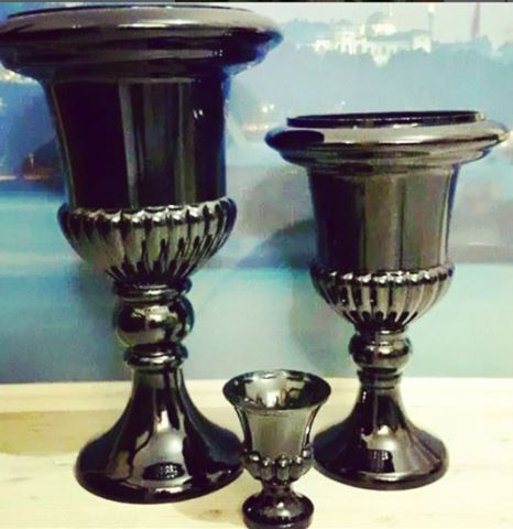 Black Antique Glass Vases